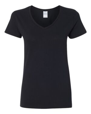 T-Shirt Col V Femme Noir à personnalisé – Gildan Softyle